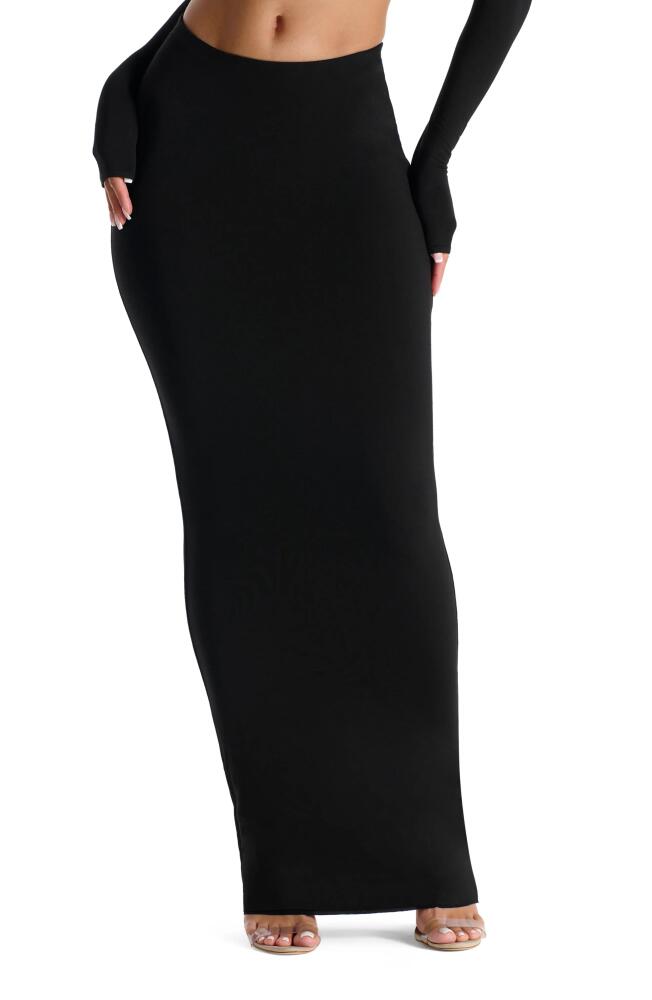 Naked Wardrobe Bae-sic Scoop Maxi Skirt in Black Cover