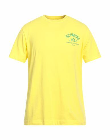 John Richmond Man T-shirt Yellow Cotton, Lycra Cover