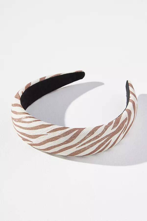 By Anthropologie Metallic Zebra Headband Cover