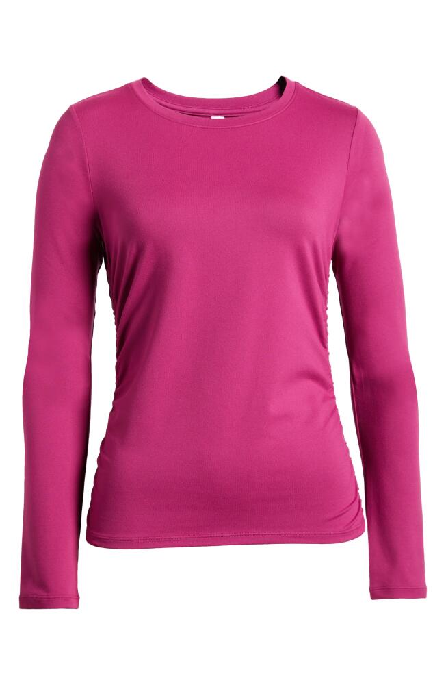 Zella Ruched Long Sleeve T-Shirt in Purple Boysen Cover