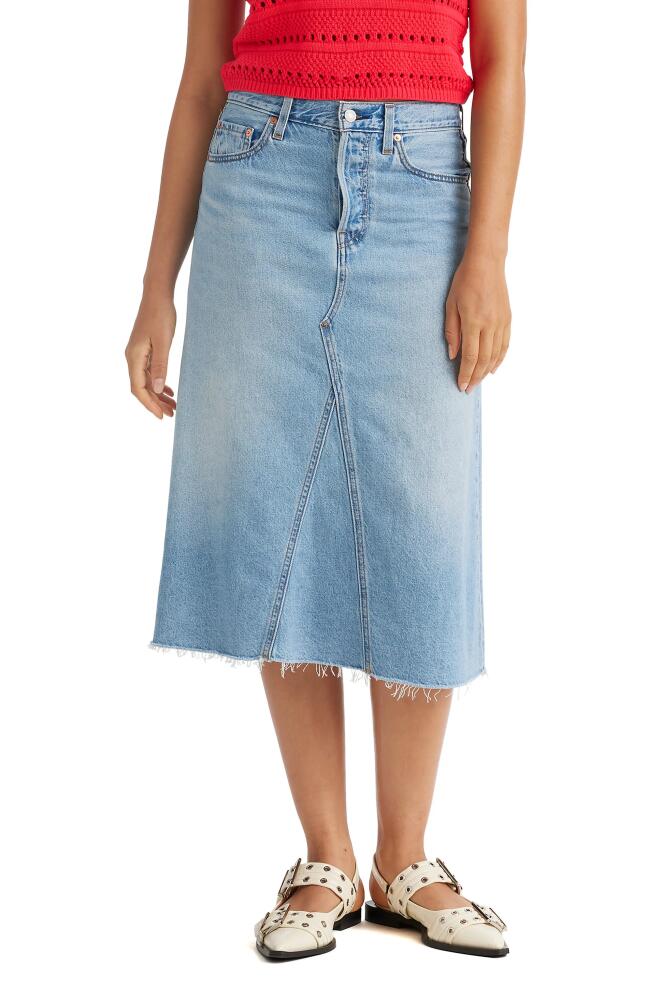 levi's High Waist Decon Denim Midi Skirt in Secret Secret Cover