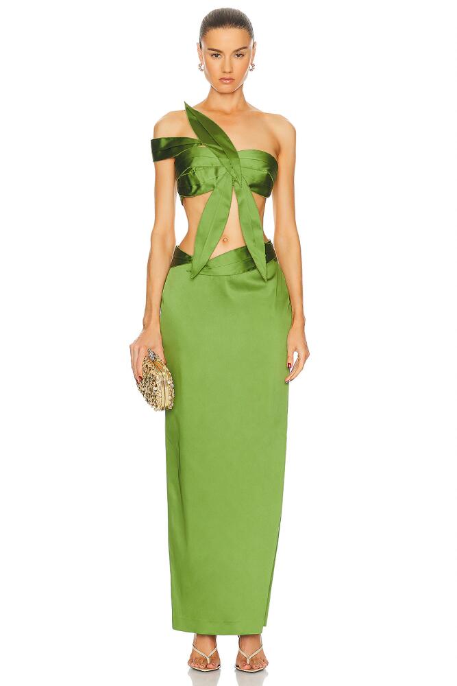 Cult Gaia Sharlena Long Gown in Olive Cover