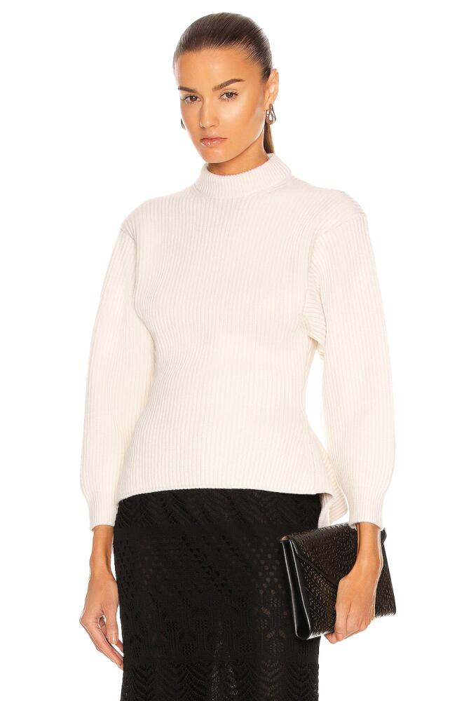 ALAÏA Fitted Sculpted Long Sleeve Sweater in Ivory Cover