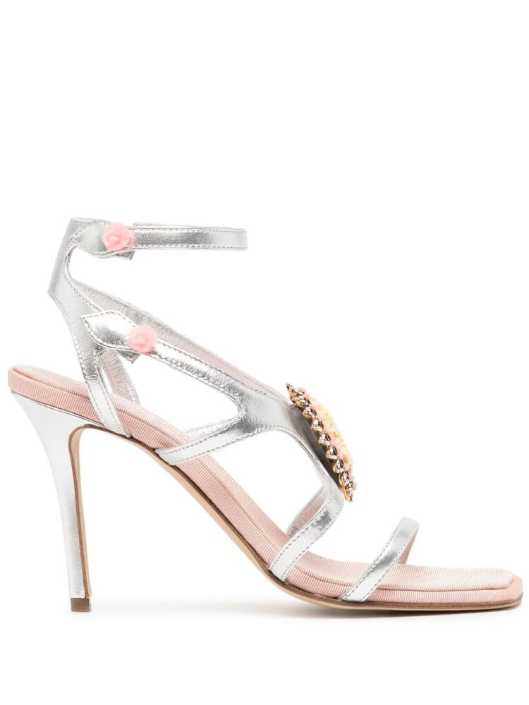 Madison.Maison Postino 95mm charm-strap sandals - Silver Cover