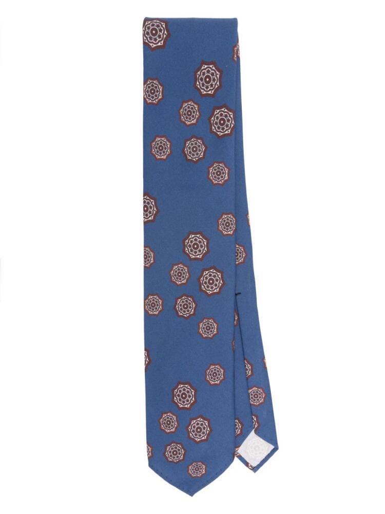 Lardini abstract-print silk tie - Blue Cover