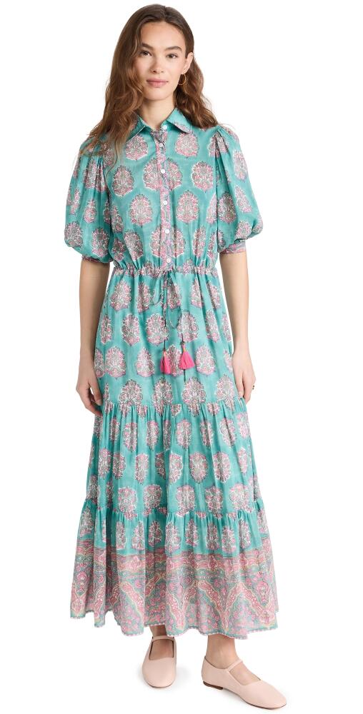 Bell Brielle Maxi Dress Teal and Pink Print Cover