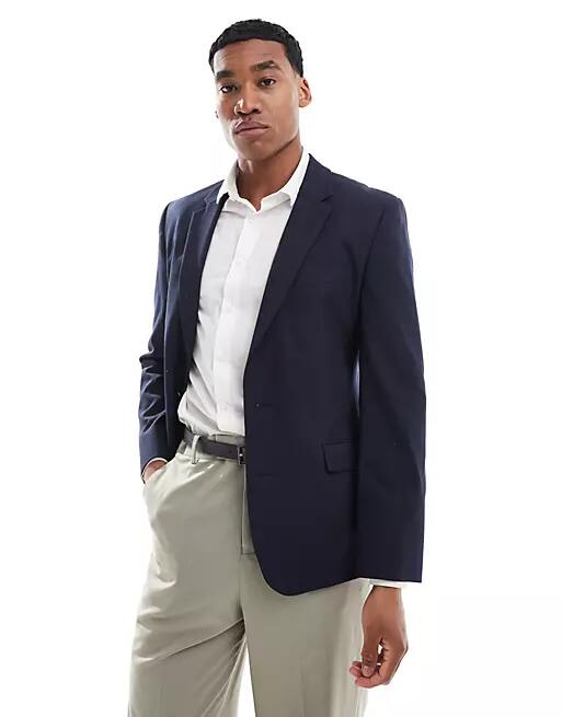 ASOS DESIGN slim suit jacket in navy Cover