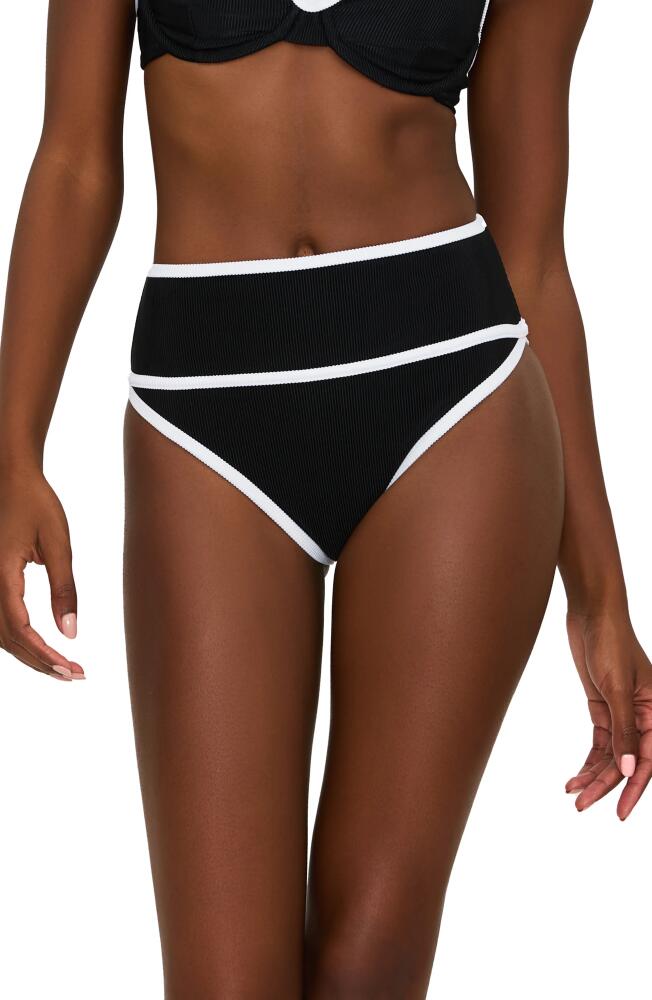 Beach Riot Carlotta Colorblock Bikini Bottoms in Black/white Cover