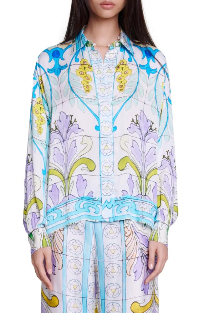 maje Cezaique Tile Print Button-Up Shirt in Print Mozaic Cover