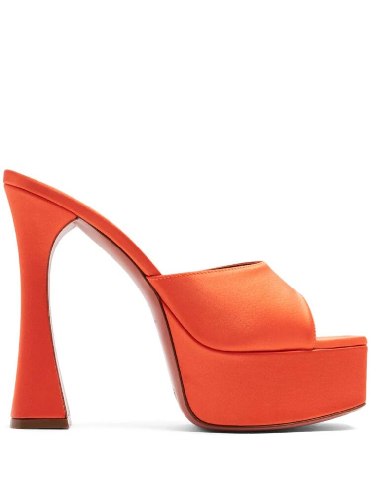 Amina Muaddi Dalida Satin 140mm platform sandals - Orange Cover