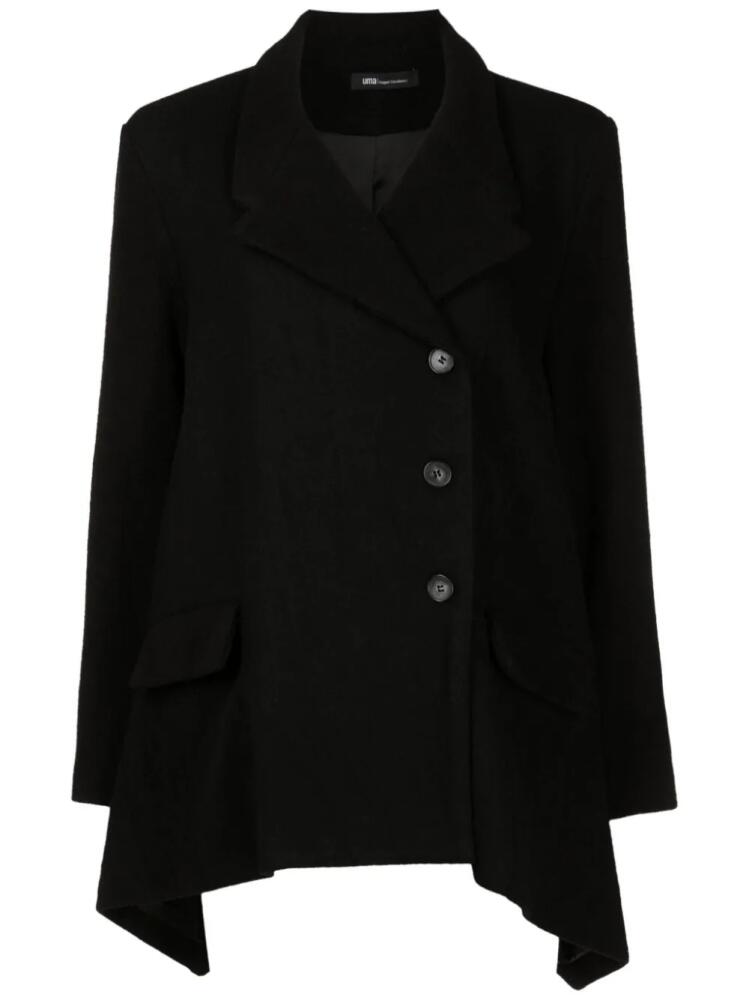 Uma | Raquel Davidowicz off-centre button-fastening jacket - Black Cover