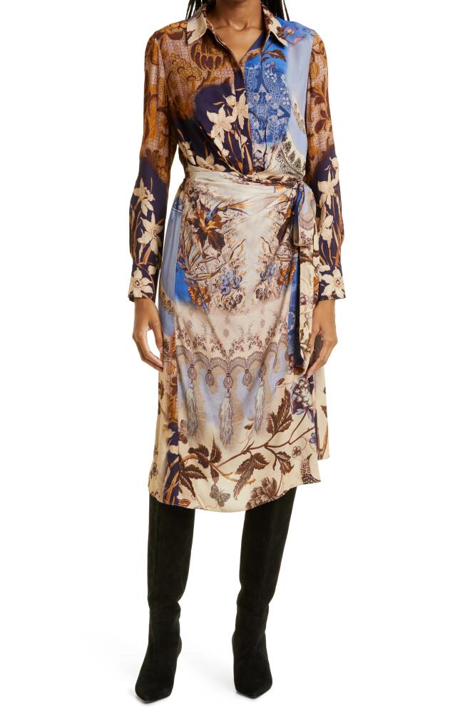 KOBI HALPERIN Sadie Long Sleeve Wrap Dress in Sapphire Multi Cover