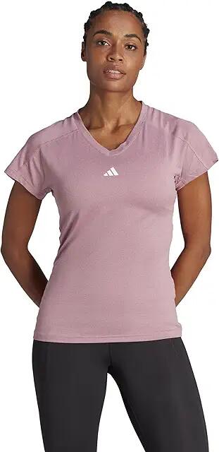 adidas Aeroready Train Essentials Minimal Branding V-Neck T-Shirt (Wonder Orchid) Women's Clothing Cover