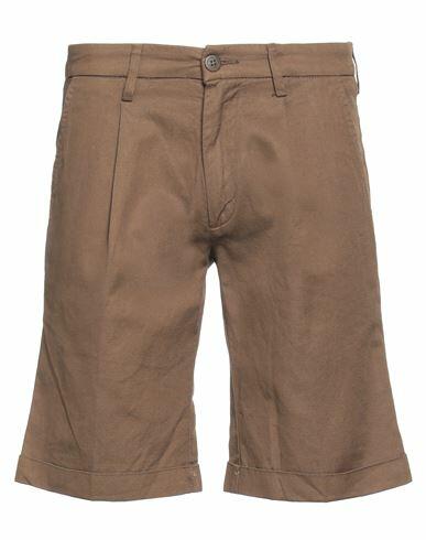 Michael Coal Man Shorts & Bermuda Shorts Brown Cotton, Linen, Elastane Cover