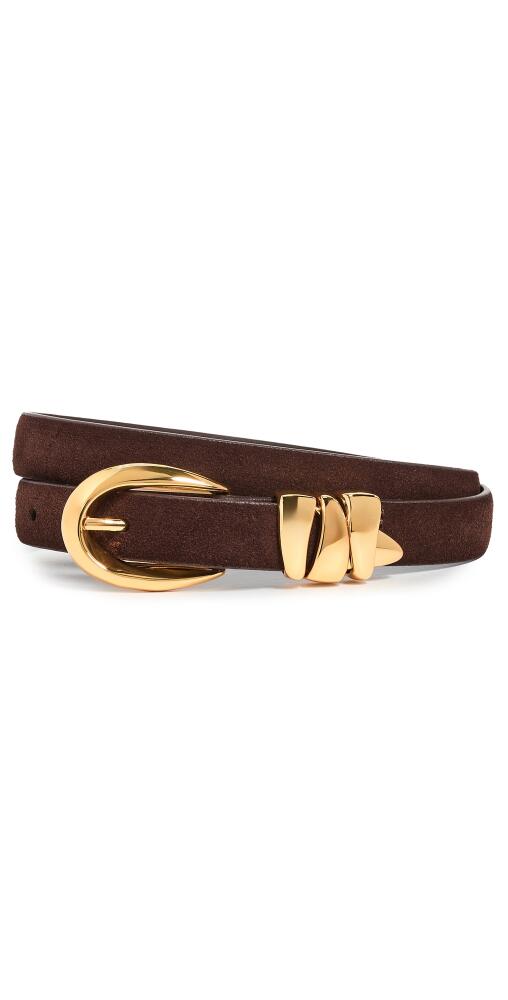 Madewell Triple Metal Keeper Suede Belt Chocolate Raisin Suede Cover