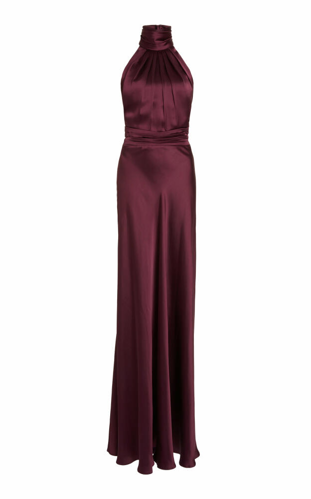 Zuhair Murad - Gathered Satin Maxi Dress - Purple Cover