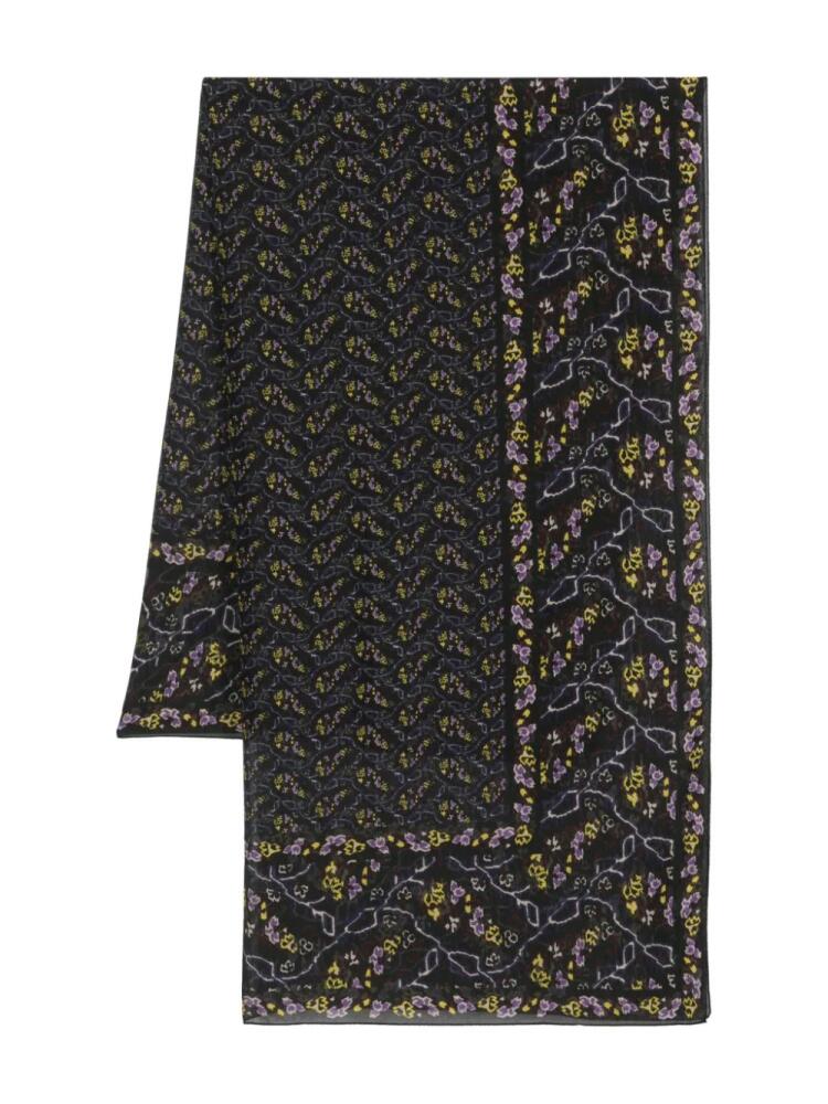 ISABEL MARANT Luana abstract-print scarf - Black Cover