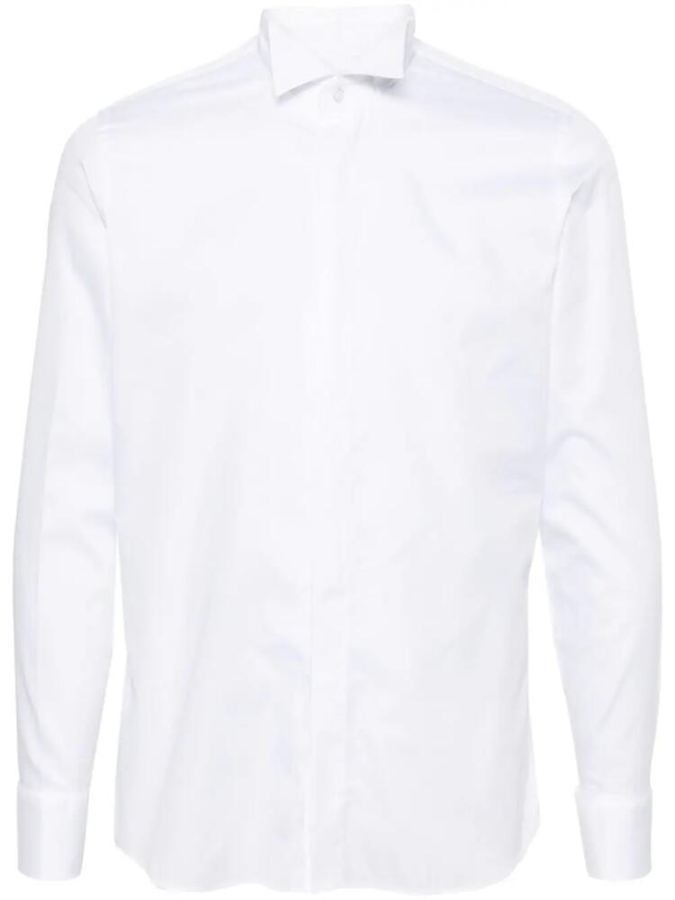 Tagliatore wingtip-collar cotton shirt - White Cover