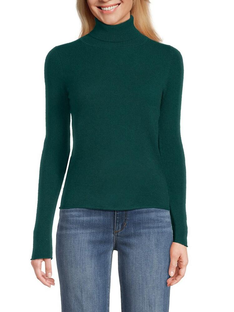 Sofia Cashmere Women's Cashmere Turtleneck Sweater - Green Cover