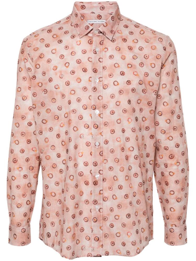 Daniele Alessandrini abstract-print cotton shirt - Pink Cover