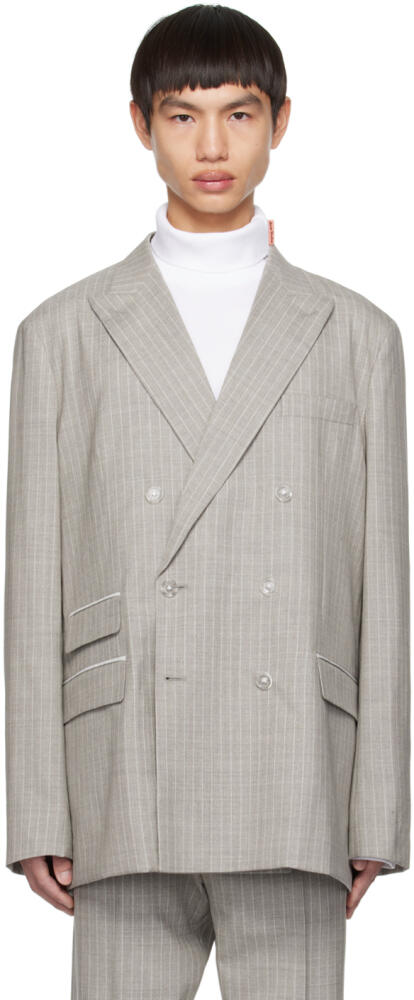 Acne Studios Gray Pinstripe Blazer Cover