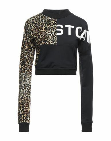 Just Cavalli Woman Sweatshirt Black Cupro, Polyester, Polyamide, Cotton, Elastane Cover