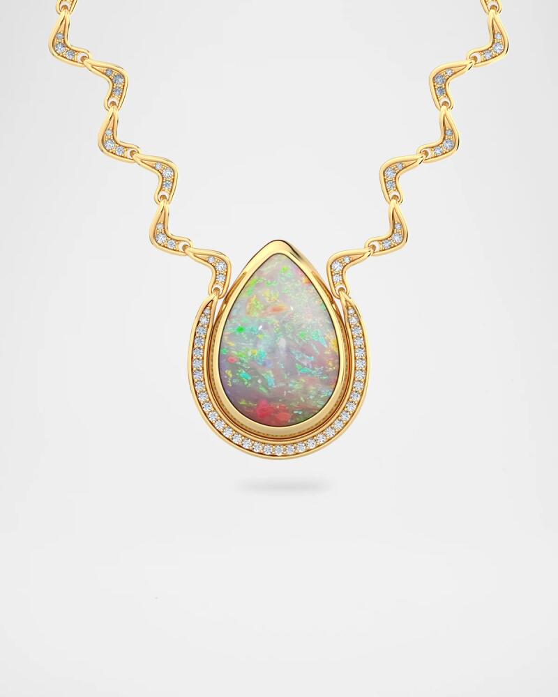 Jamie Turner 18K Gold Victoria Opal Pendant Necklace with Diamonds Cover