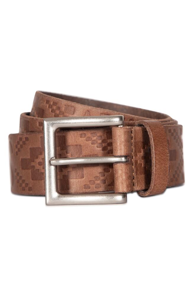 AllSaints Embossed Leather Belt in Dark Tan Cover