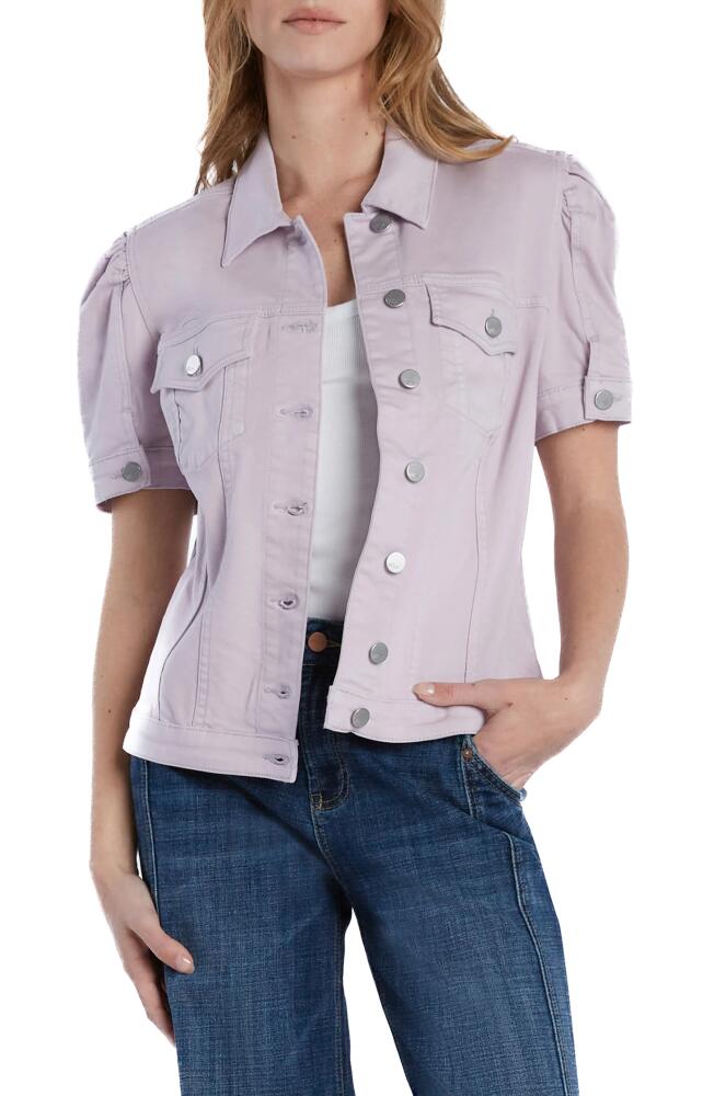 Wash Lab Denim Puff Sleeve Denim Jacket in Grey Lilac Cover