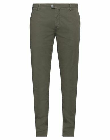 Teleria Zed Man Pants Military green Cotton, Elastane Cover