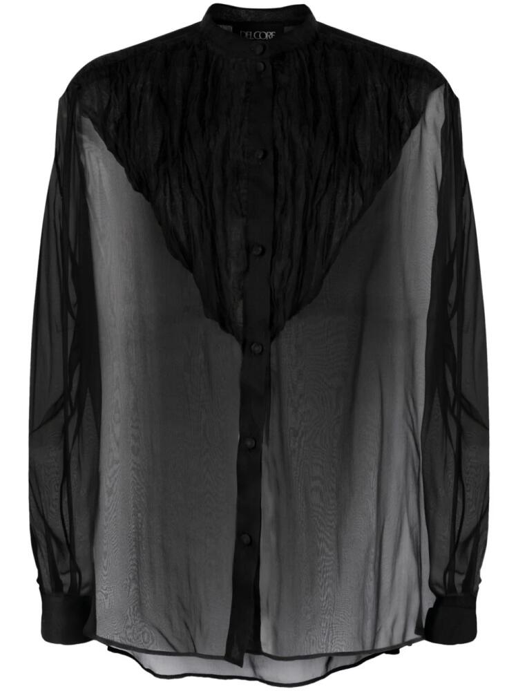 Del Core silk-organza band-collar blouse - Black Cover