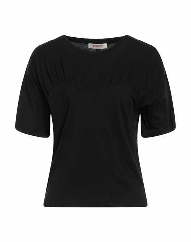 Kontatto Woman T-shirt Black Cotton Cover