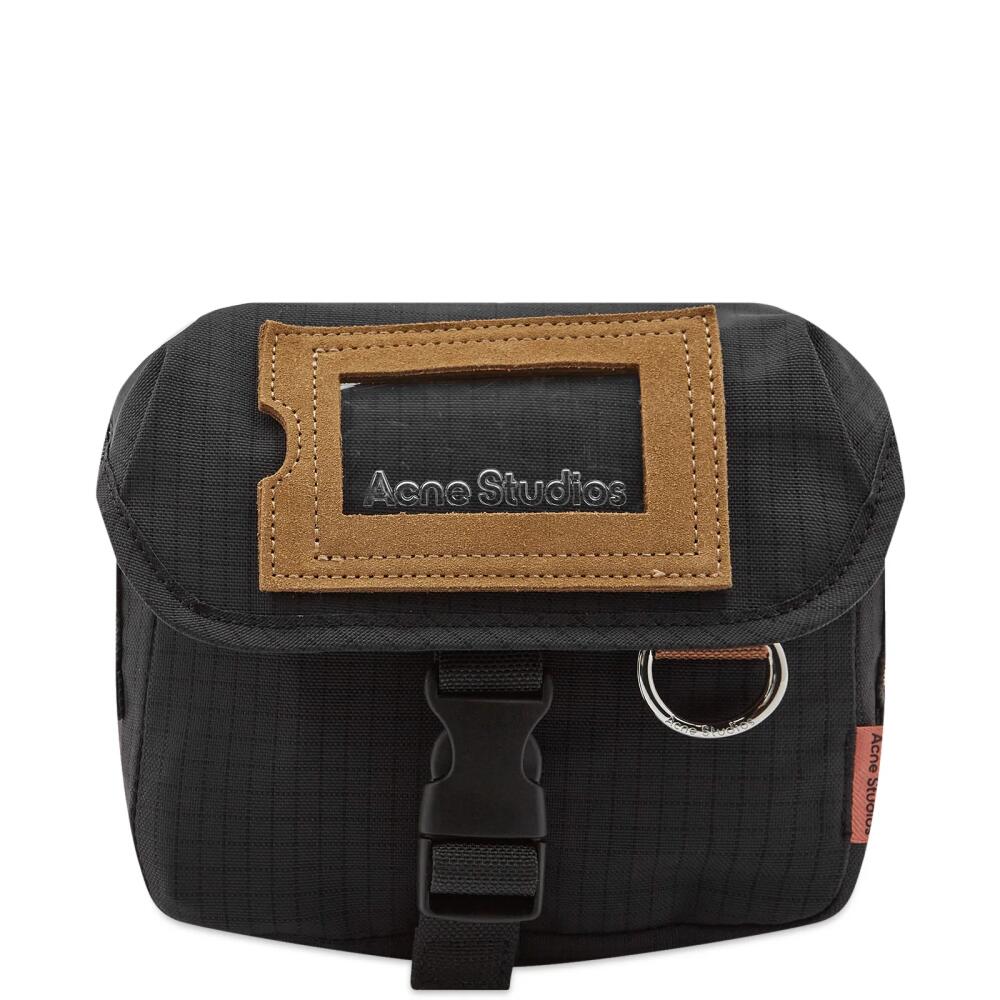 Acne Studios Men's Post Ripstop Suede Mini Messenger Bag in Black Cover