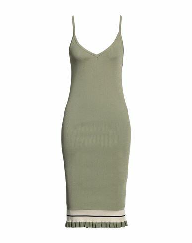 Palm Angels Woman Midi dress Sage green Viscose, Polyamide, Polyester Cover