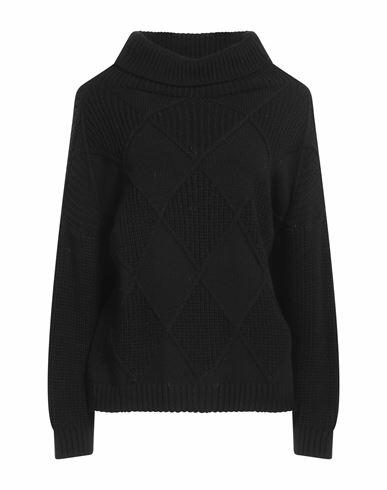 Biancoghiaccio Woman Turtleneck Black Acrylic, Wool, Viscose, Alpaca wool Cover