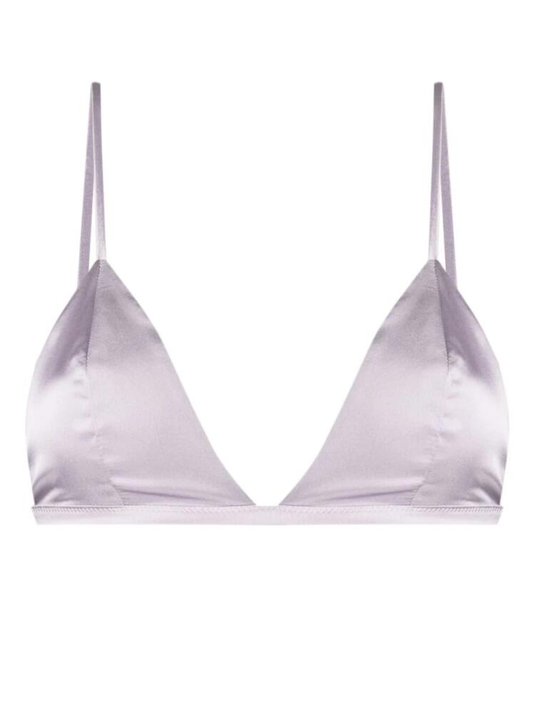 Kiki de Montparnasse triangle-cup silk bra - Purple Cover