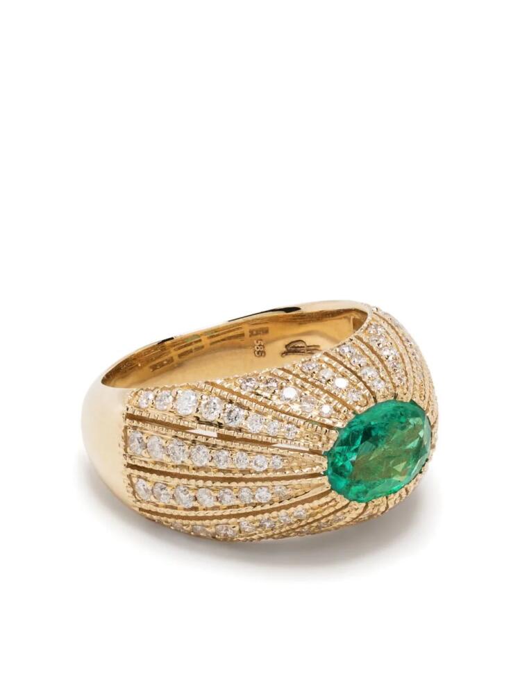 Jacquie Aiche 14kt yellow gold emerald and diamond ring Cover