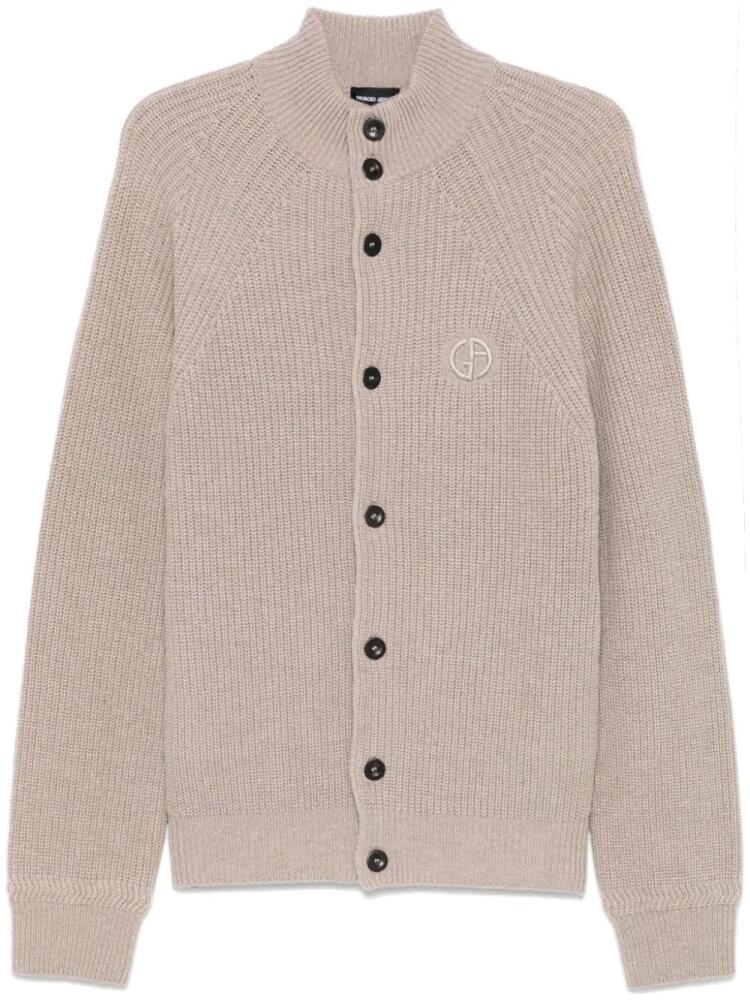 Giorgio Armani ribbed-knit cardigan - Brown Cover