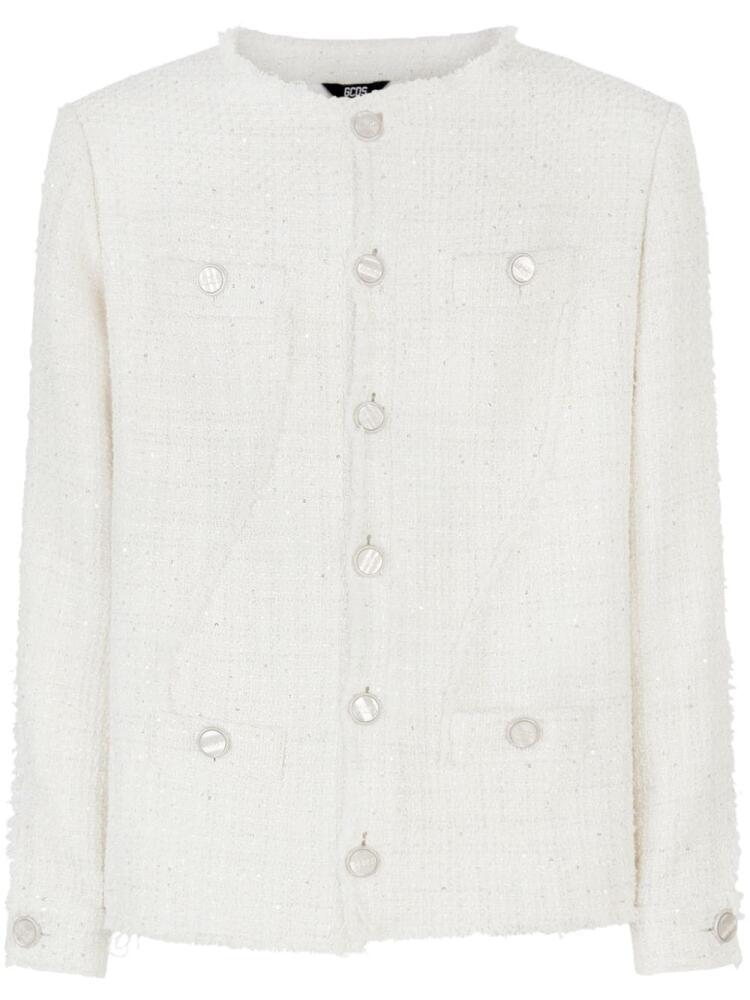 GCDS sequin-embellished tweed jacket - White Cover