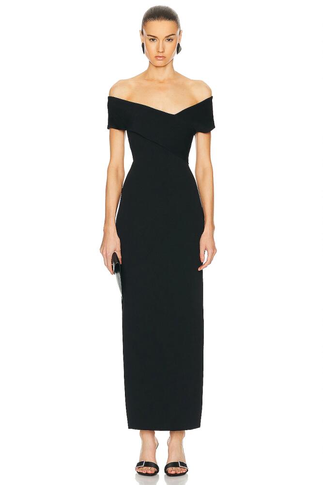 Roland Mouret Off The Shoulder Maxi Dress in Black Cover