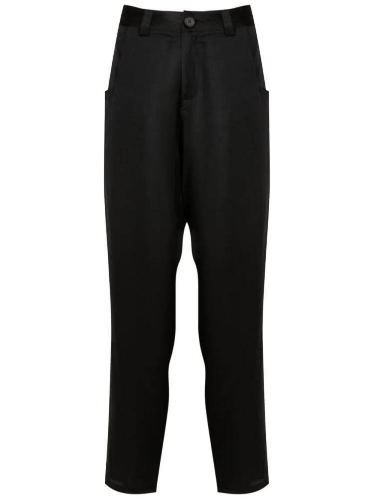 Uma | Raquel Davidowicz straight-leg silk trousers - Black Cover