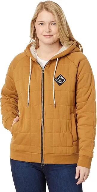 Salty Crew Seeking Sherpa Full Zip Hoodie (Workwear Brown) Women's Clothing Cover