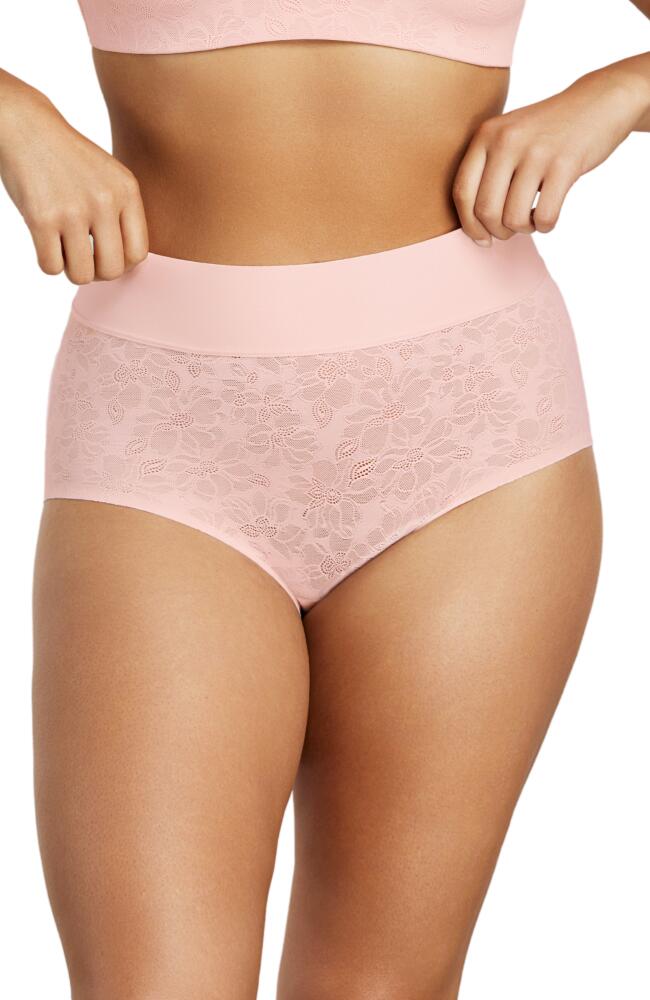 Siella Women's Soft Lace Boy Brief in Barely Pink Cover