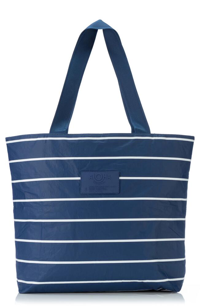 Aloha Collection Water Resistant Tyvek® Tote in White/Navy Cover