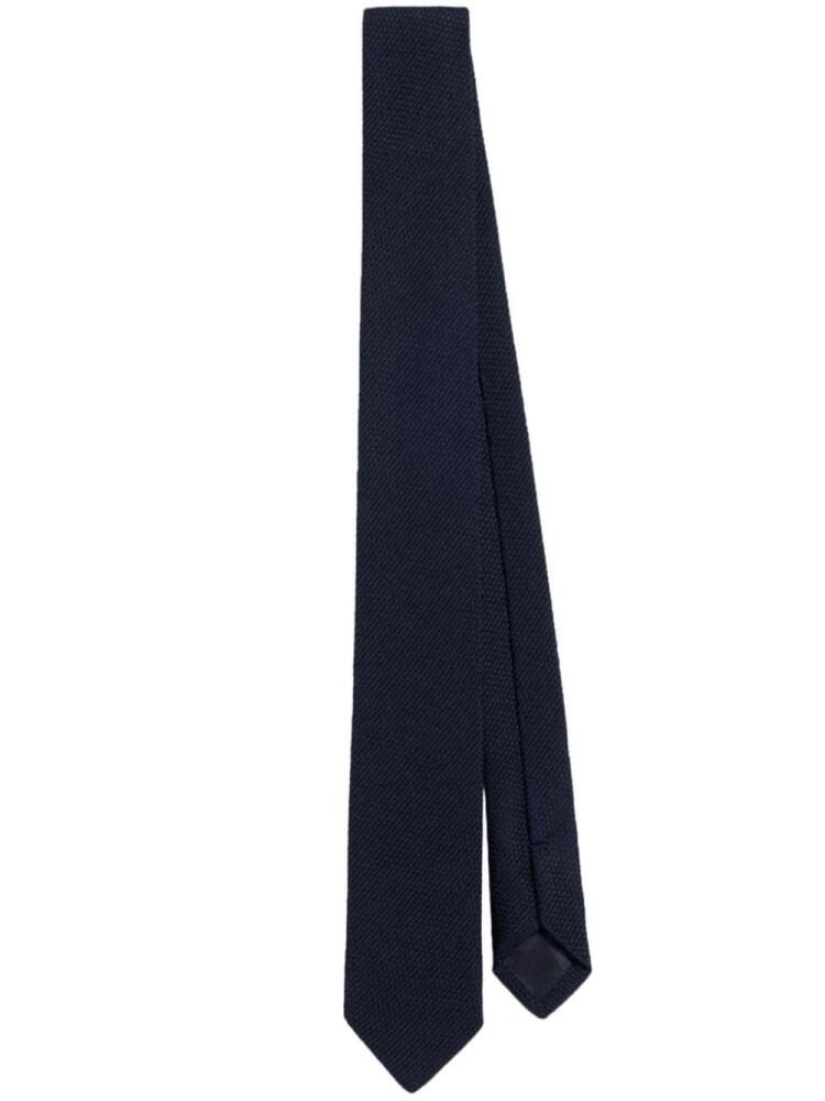 AMI Paris Grenadine silk tie - Blue Cover