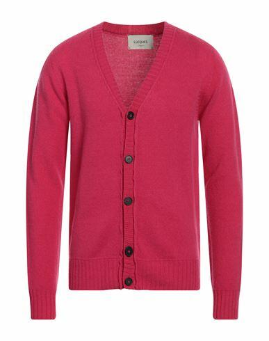 Lucques Man Cardigan Magenta Wool, Cashmere Cover