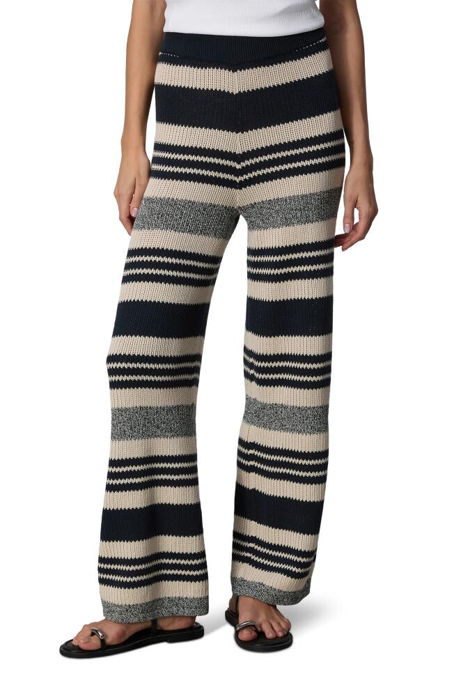 rag & bone Cyrus Stripe Knit Organic Cotton Wide Leg Pants in Salute Cover