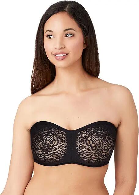 Wacoal Halo Lace Strapless Underwire Bra (Black) Women's Bra Cover