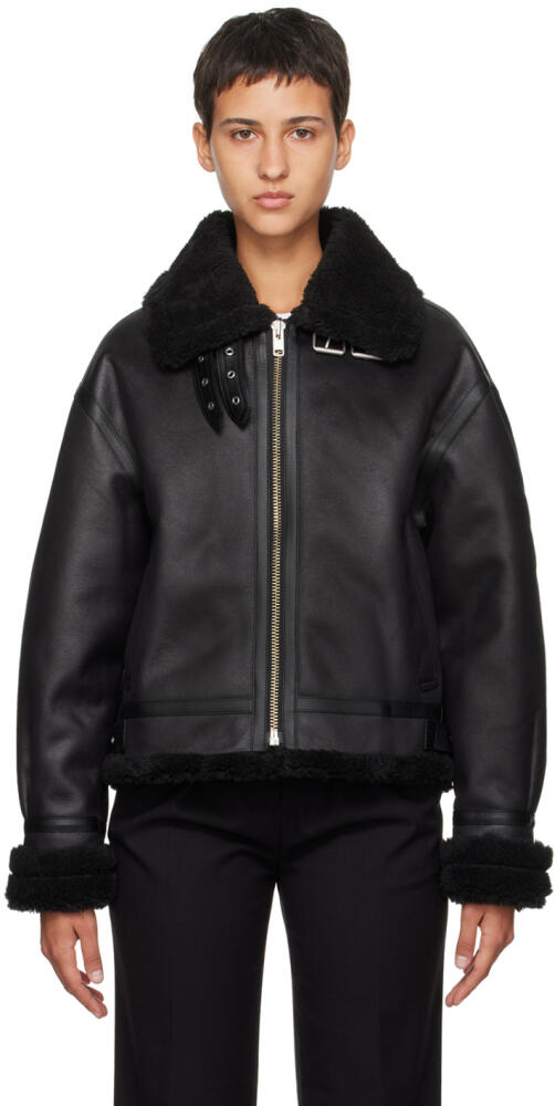 Dunst Black Loose-Fit Faux-Shearling Jacket Cover