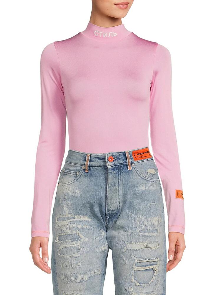 Heron Preston Women's Mockneck Bodysuit - Pink Cover